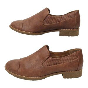 Euro Soft Sofft Wavery Loafer Women Size 7 M Brown Toffee Faux Leather Slip On